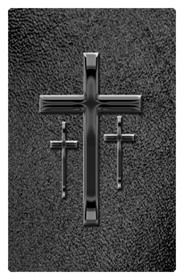 DF35T 517 BK SH BK Black 3 Crosses Shimmer Black Background